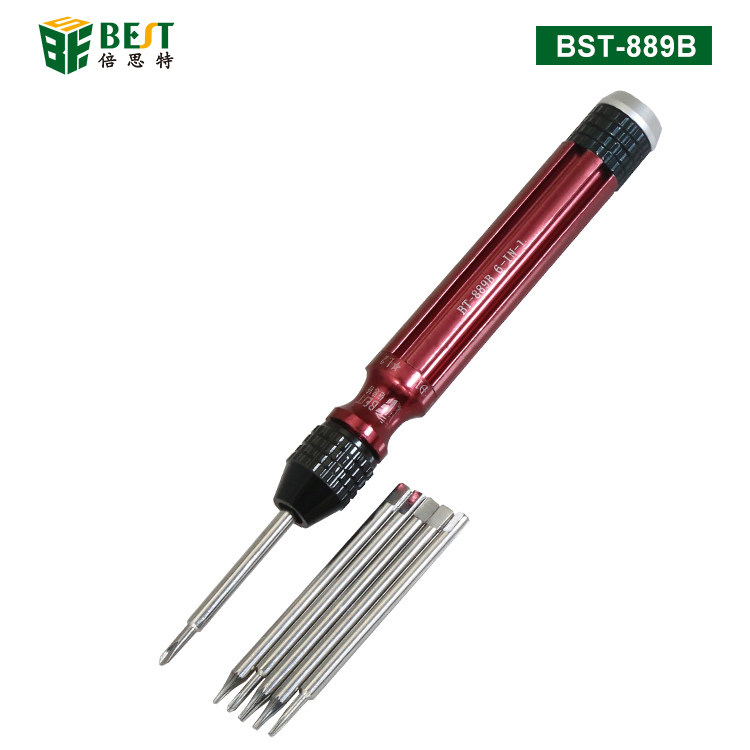 BST-889B 多功能手機(jī)拆機(jī)工具6合1 可換頭螺絲套批