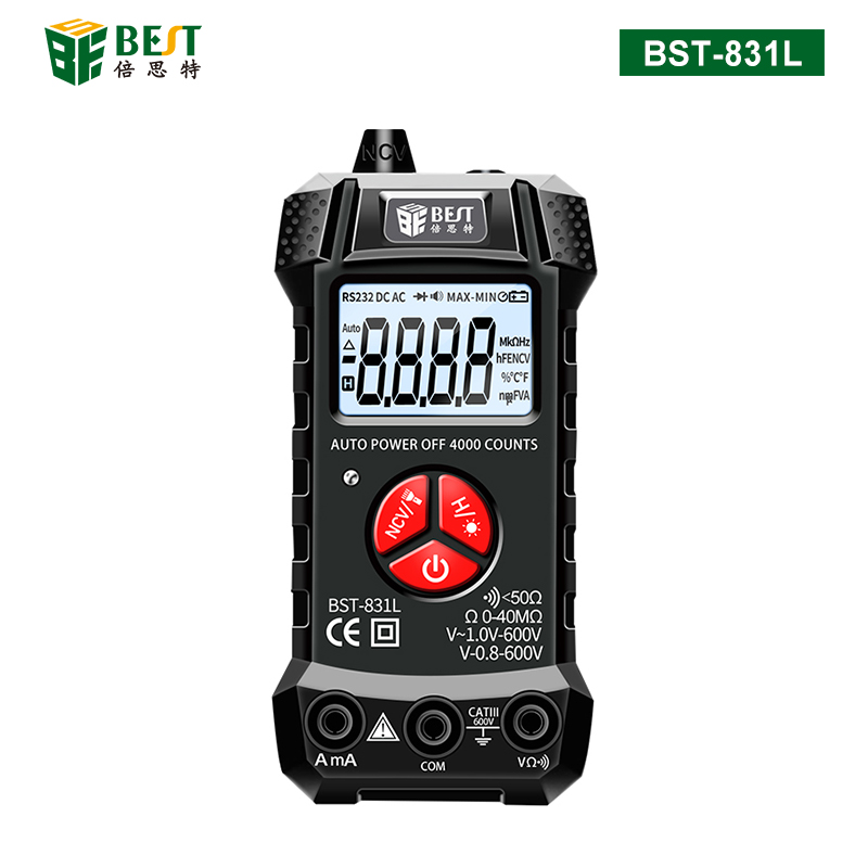 BST-831L 全自動萬用表無需換擋識別數(shù)字傻瓜式萬能表 小型便攜式高精度智能萬用表 家用迷你電工儀表